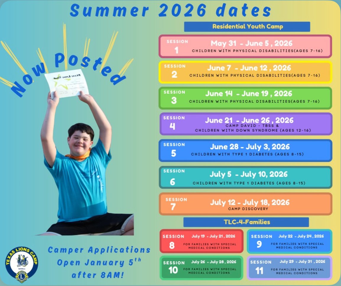 TLC Camp Schedule 2026 TLC Camp Schedule 2026